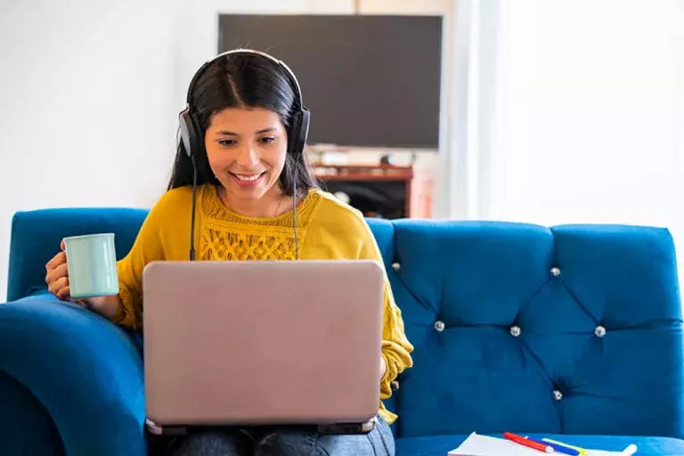 Student on a laptop