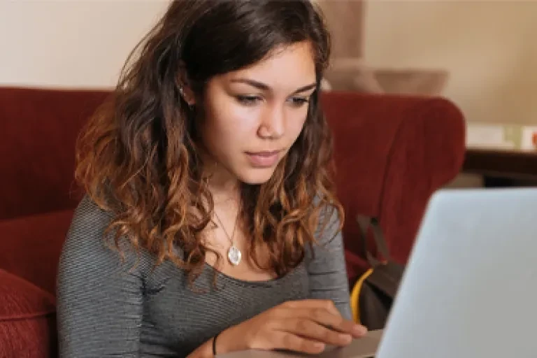 Student on a laptop