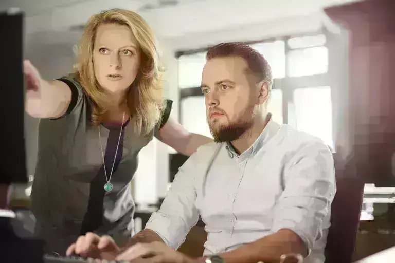 employees in a room