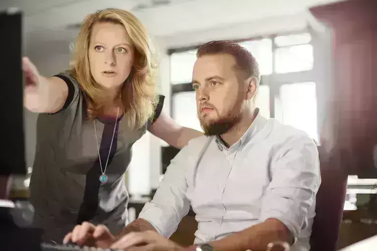 employees in a room