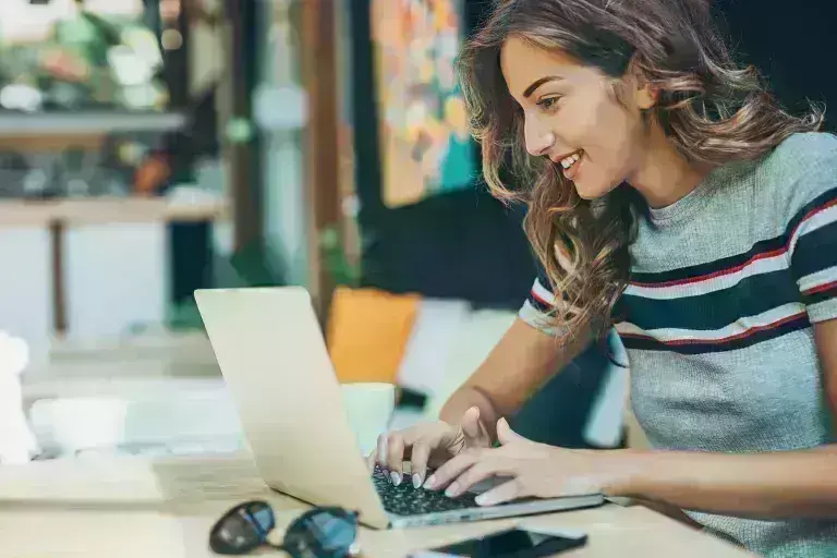 Student on a laptop