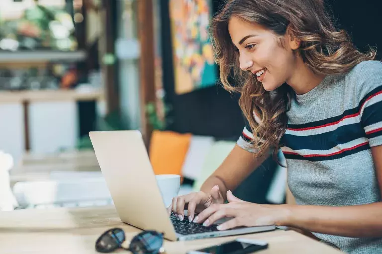 Woman on computer