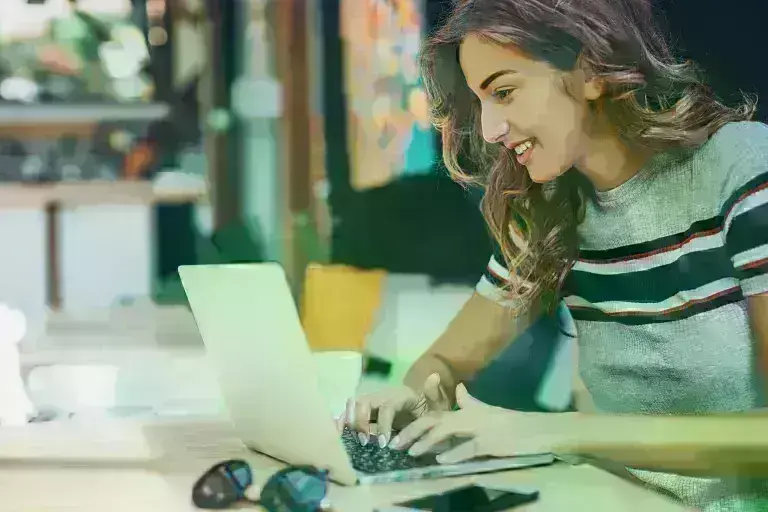 Woman on computer