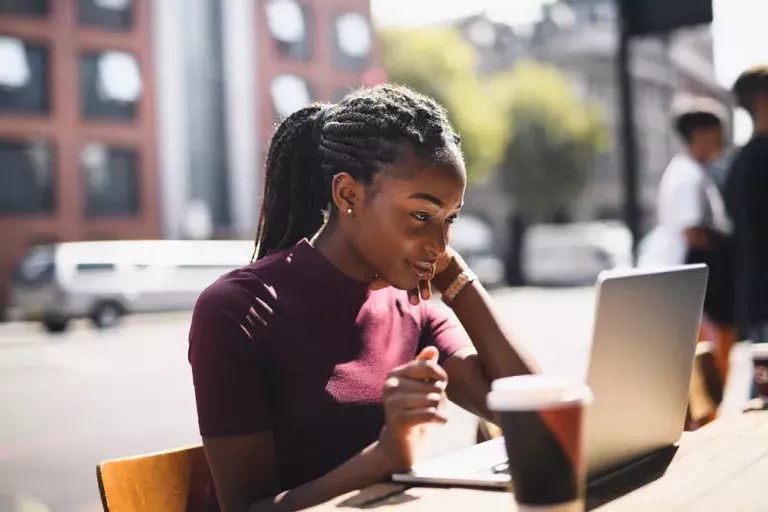 Student on a laptop